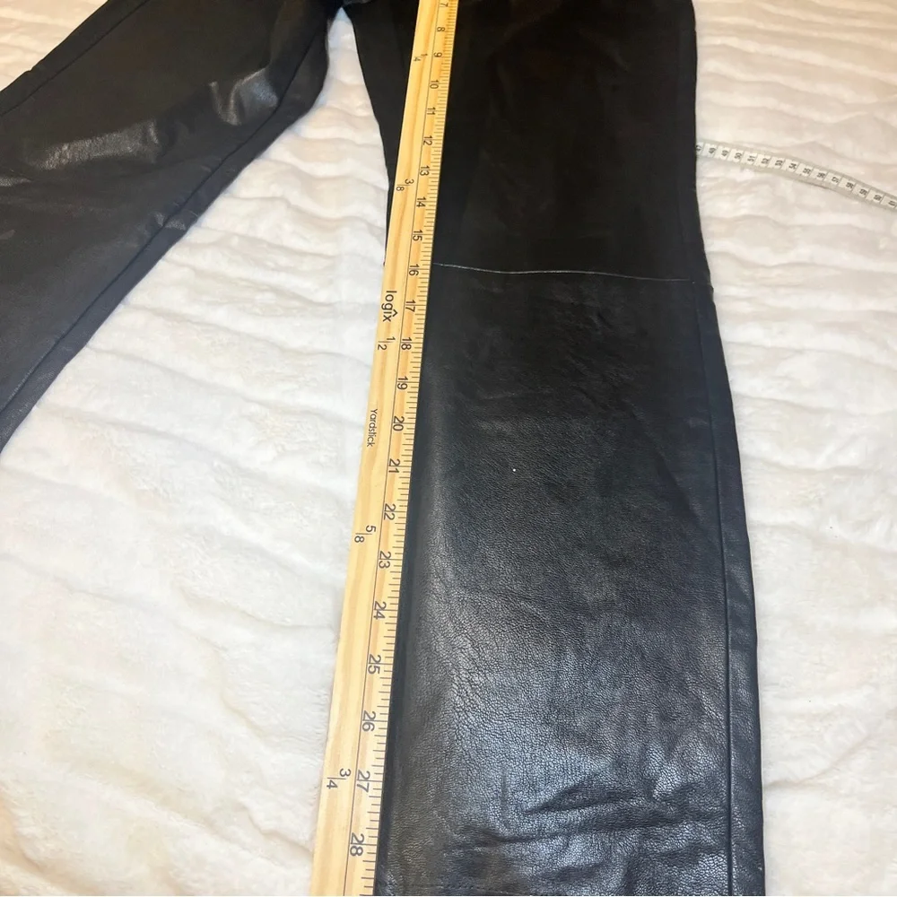 Bagatelle Black Faux Leather High Waist Clean Girl Edgy Straight Leg Jeans SZ XL